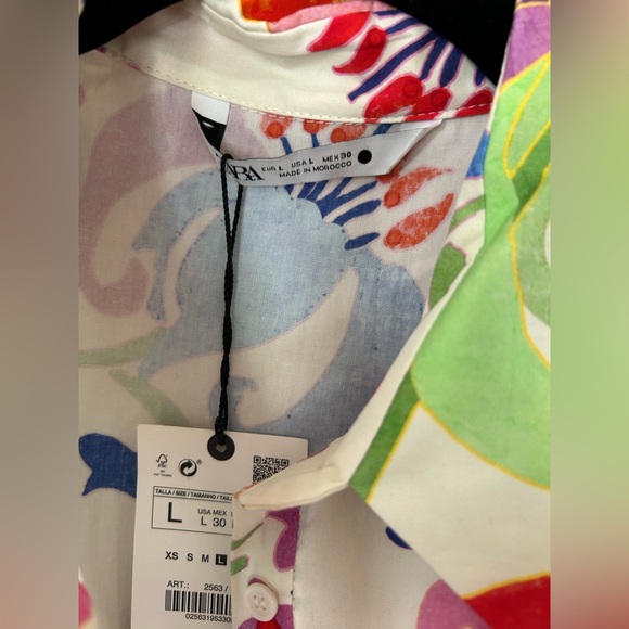 NWT Zara Floral Multicolor Maxi Dress Large - Picture 8 of 9